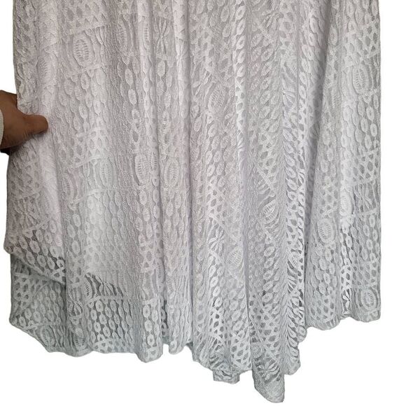 Rabbit Designs White Lace Asymmetrical Sleeveless Dress Size 18 - Picture 5 of 10